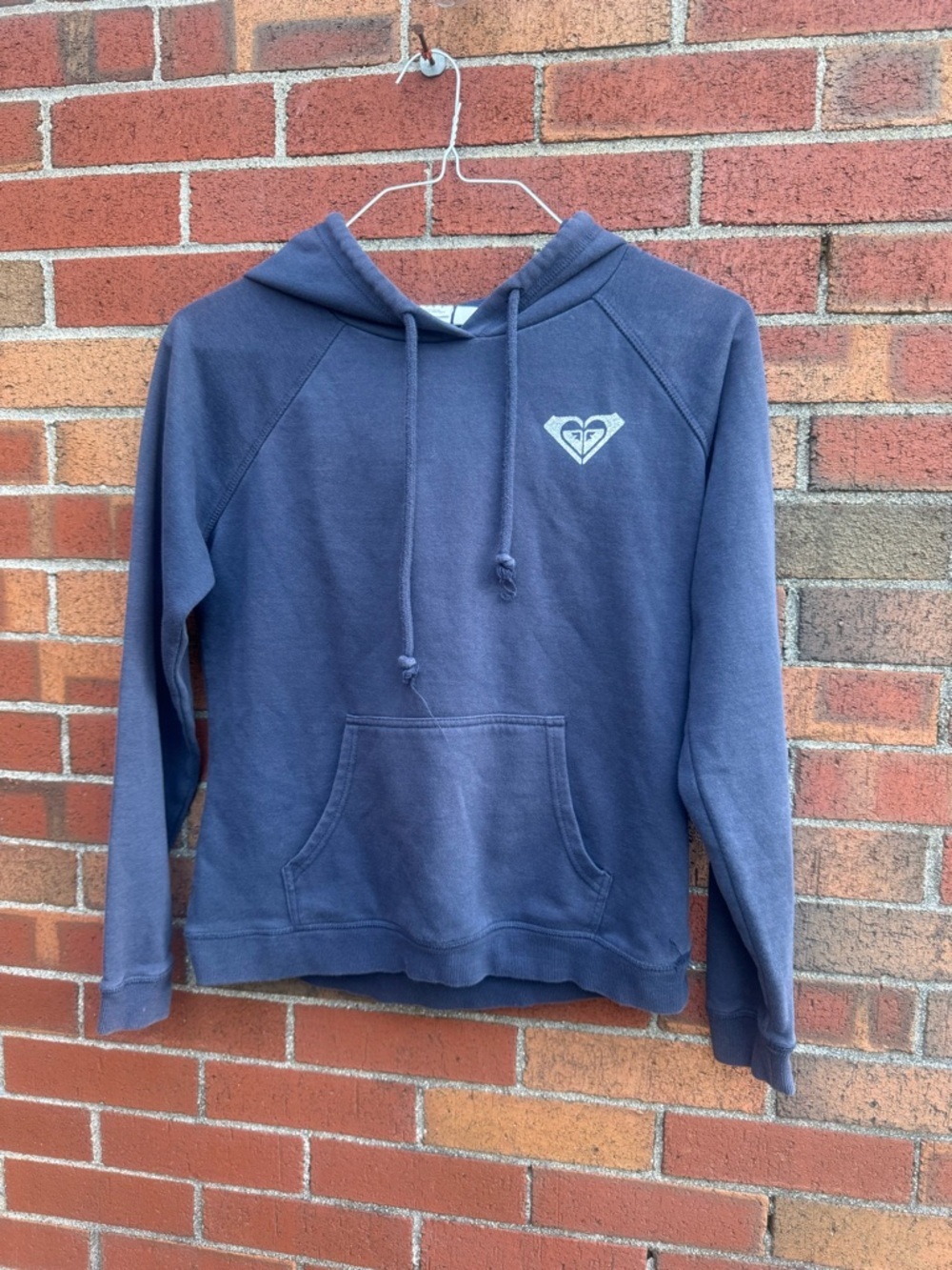 Roxy navy blue hoodie anchor graphic pullover sweatshirt size small